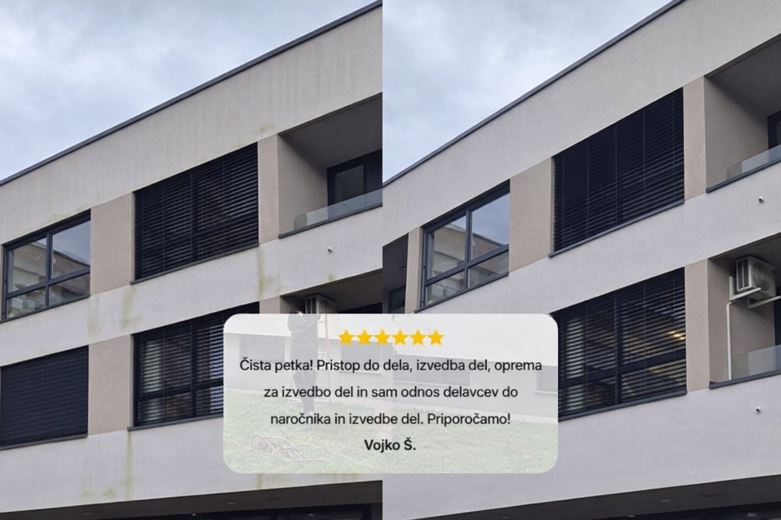 cena čiščenja fasade blok